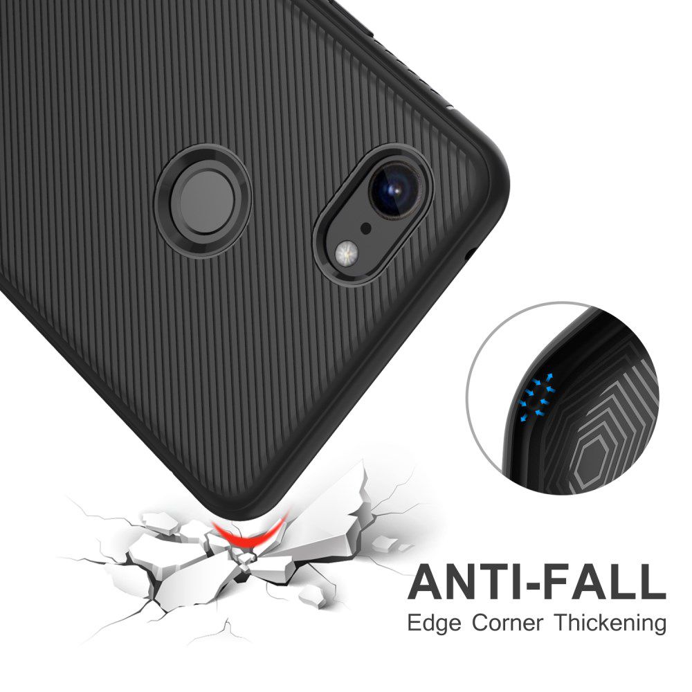 Google Pixel 3A Twill Slim Texture Back Cover Zwart afbeelding 4