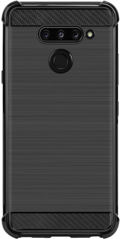 IMAK Vega Series LG Q60 Hoesje Schokbestendig Geborsteld TPU Zwart afbeelding 2