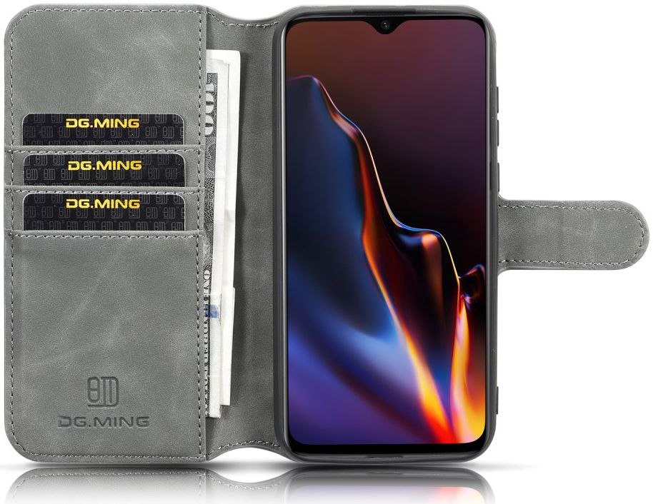 Huawei Y5 2019 Portemonnee Hoesje Grijs afbeelding 1