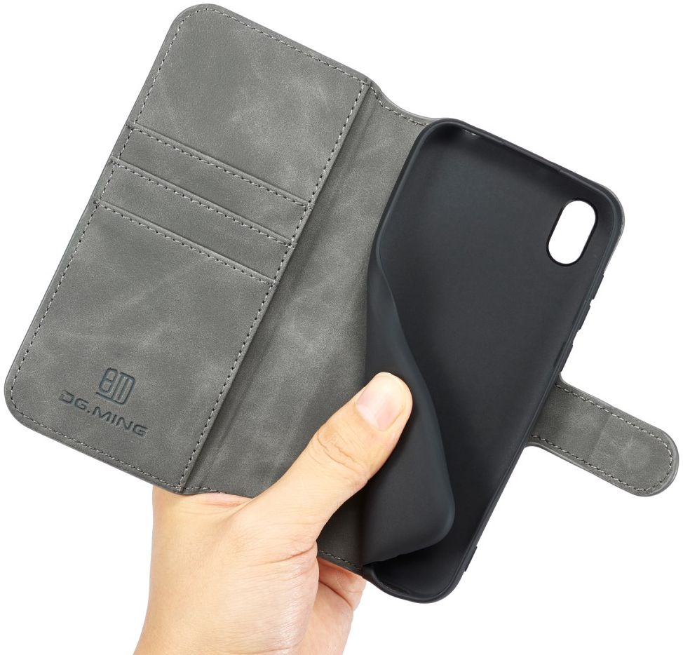 Huawei Y5 2019 Portemonnee Hoesje Grijs afbeelding 3