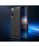 Sony Xperia 5 Geborsteld TPU Hoesje Zwart