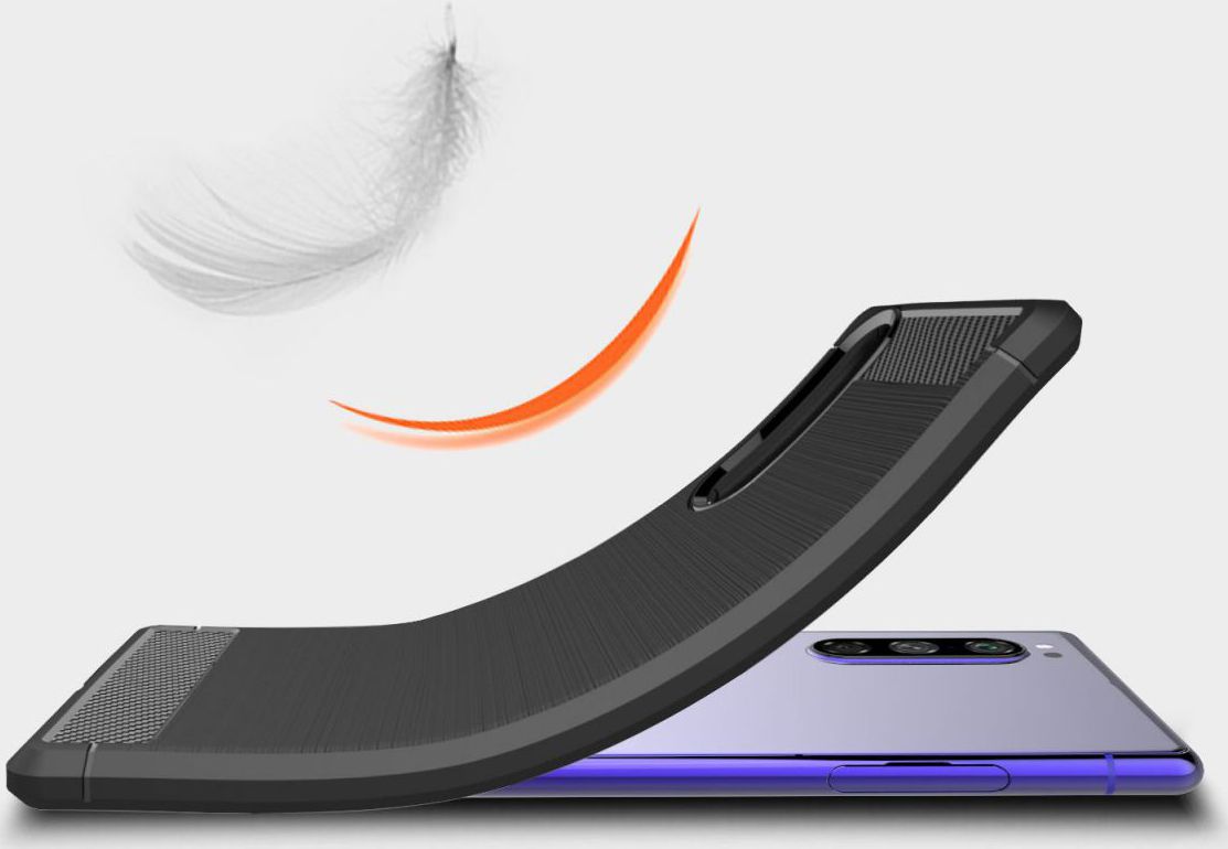 Sony Xperia 5 Geborsteld TPU Hoesje Donker Blauw afbeelding 8