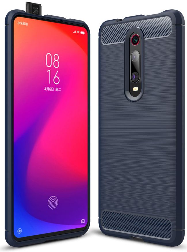 Xiaomi Mi 9T Geborsteld TPU Hoesje Blauw afbeelding 1