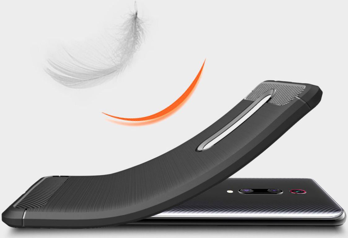 Xiaomi Mi 9T Geborsteld TPU Hoesje Zwart afbeelding 4