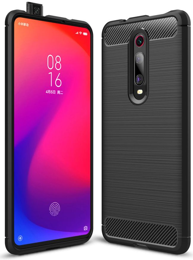 Xiaomi Mi 9T Geborsteld TPU Hoesje Zwart afbeelding 1