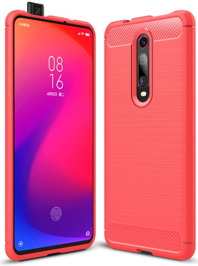 Xiaomi Mi 9T Geborsteld TPU Hoesje Rood afbeelding 1