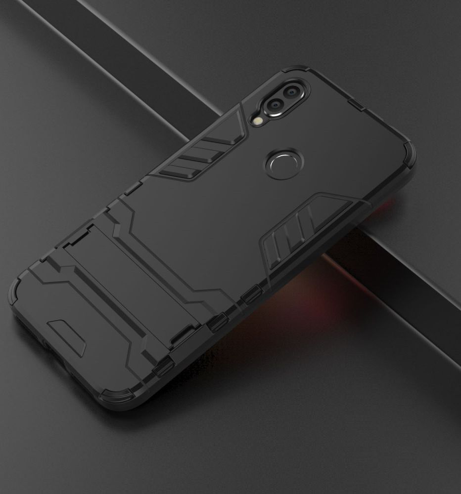 Redmi Note 7 Hoesje Hybride met Stand Zwart afbeelding 9