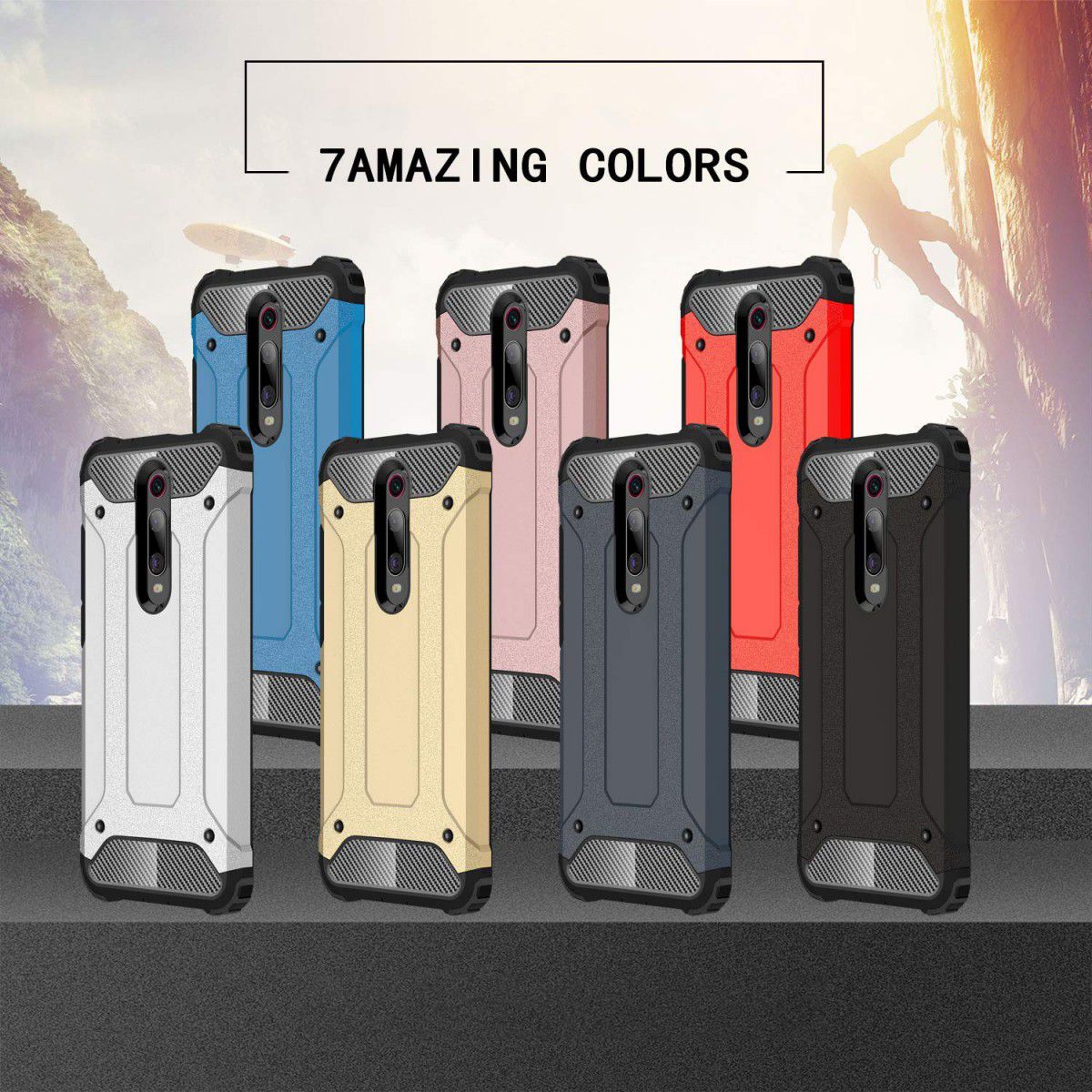 Xiaomi Mi 9T Hybride Hoesje Donker Blauw afbeelding 4