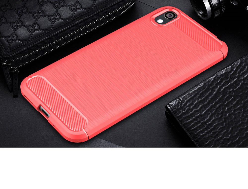 Huawei Y5 2019 Geborsteld Rood TPU Hoesje afbeelding 2