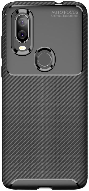 Motorola One Vision Siliconen Carbon Hoesje Zwart afbeelding 7