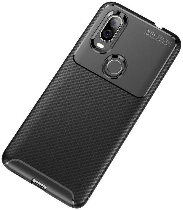 Motorola One Vision Siliconen Carbon Hoesje Zwart afbeelding 8