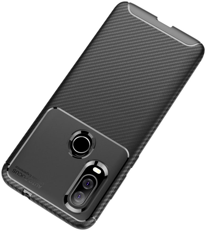 Motorola One Vision Siliconen Carbon Hoesje Zwart afbeelding 9