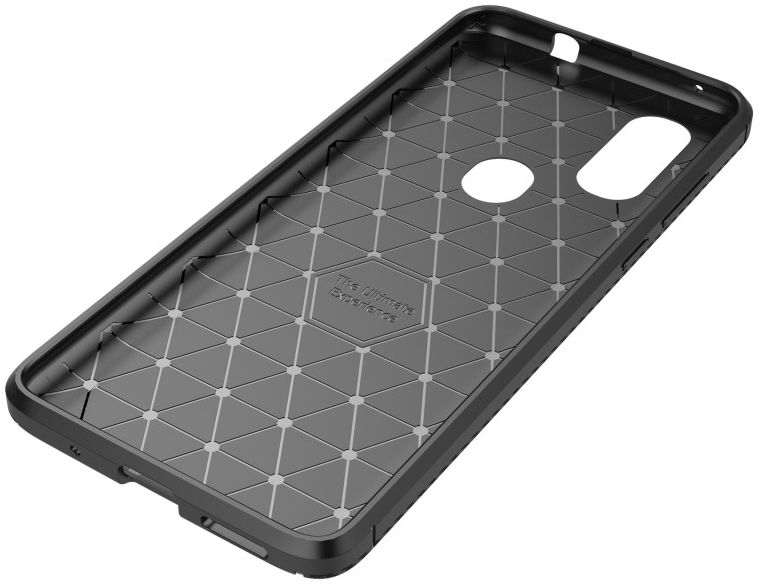 Motorola One Vision Siliconen Carbon Hoesje Zwart afbeelding 10