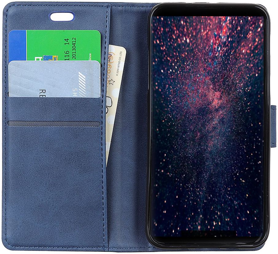 Motorola One Vision Retro Portemonnee Hoesje Blauw afbeelding 1