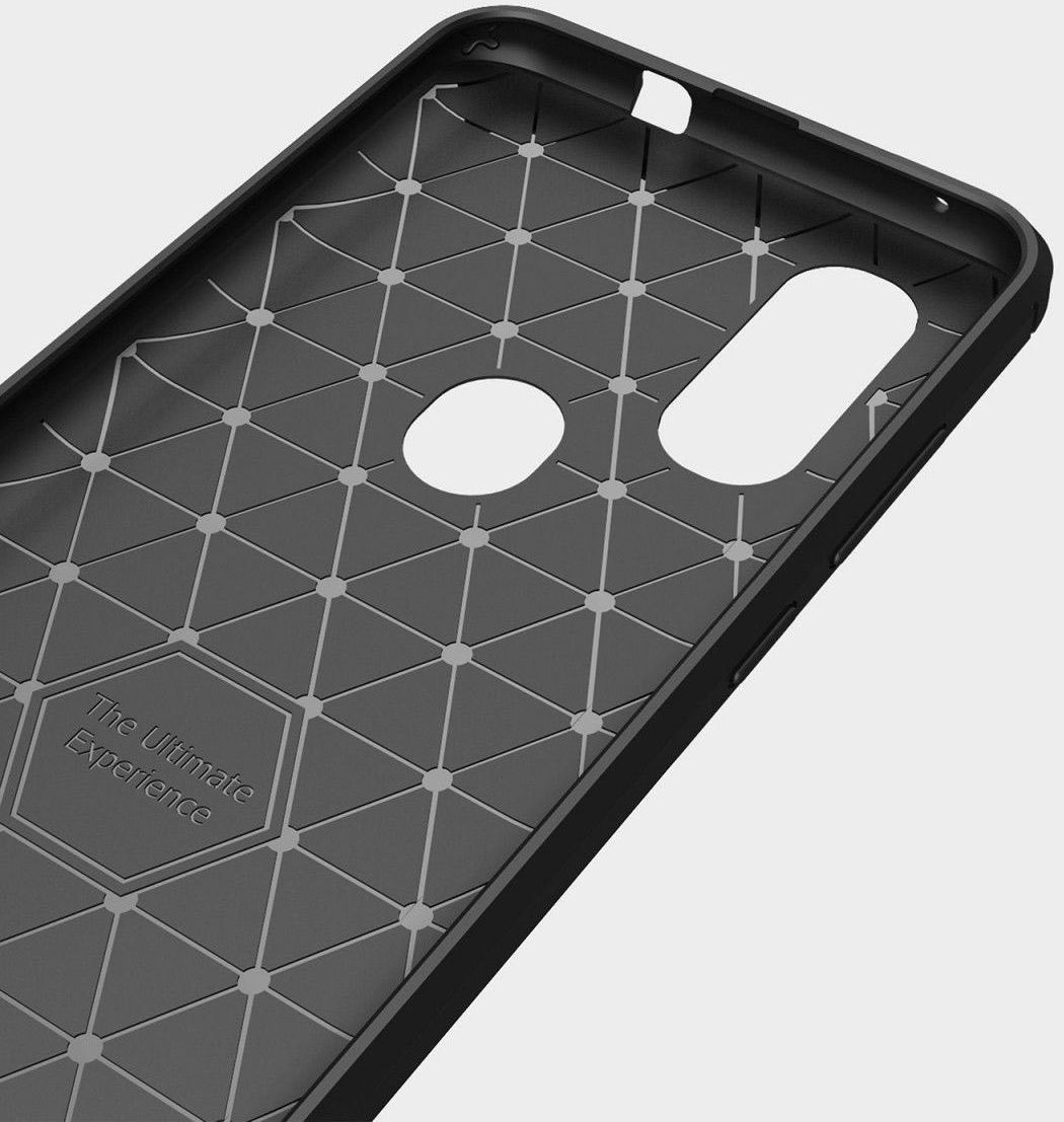 Motorola One Vision Geborsteld TPU Hoesje Zwart afbeelding 9