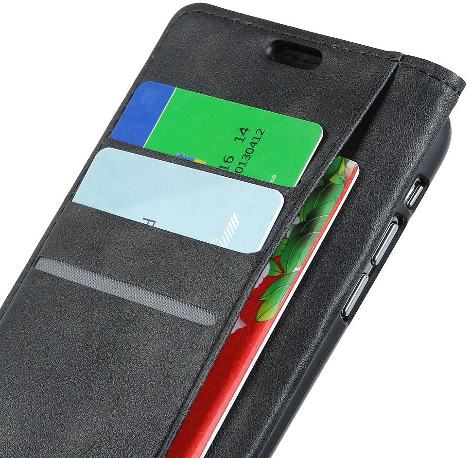 Motorola One Vision Vintage Portemonnee Hoesje Zwart afbeelding 5