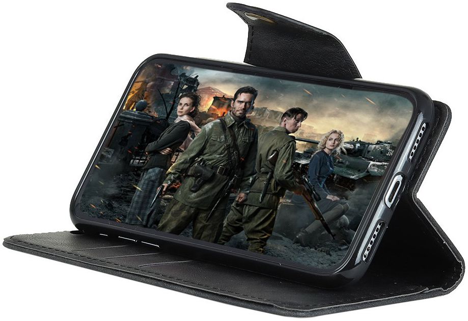 Motorola One Vision Vintage Portemonnee Hoesje Zwart afbeelding 6