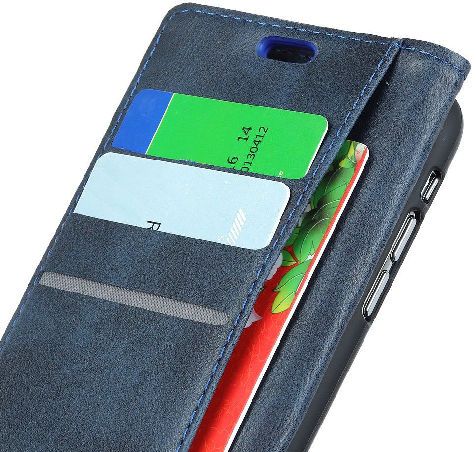 Motorola One Vision Vintage Portemonnee Hoesje Blauw afbeelding 5