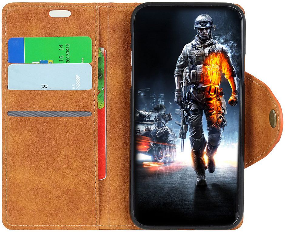 Motorola One Vision Vintage Portemonnee Hoesje Bruin afbeelding 1