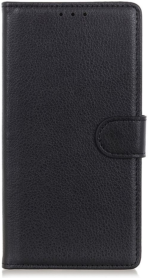 Alcatel 1S (2019) Litchi Skin Portemonnee Hoesje Zwart afbeelding 1