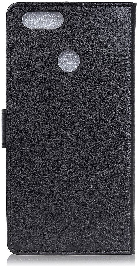 Alcatel 1S (2019) Litchi Skin Portemonnee Hoesje Zwart afbeelding 3