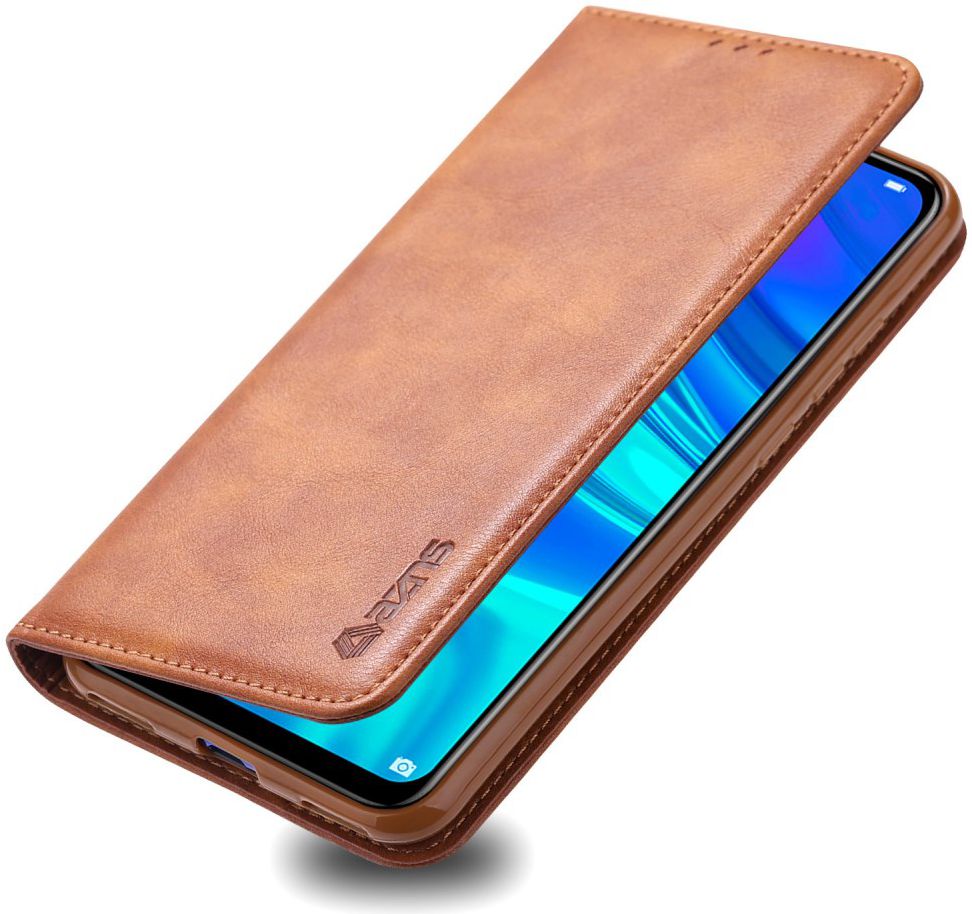 AZNS Retro Huawei Y7 (2019) Portemonnee Stand Hoesje Bruin afbeelding 2