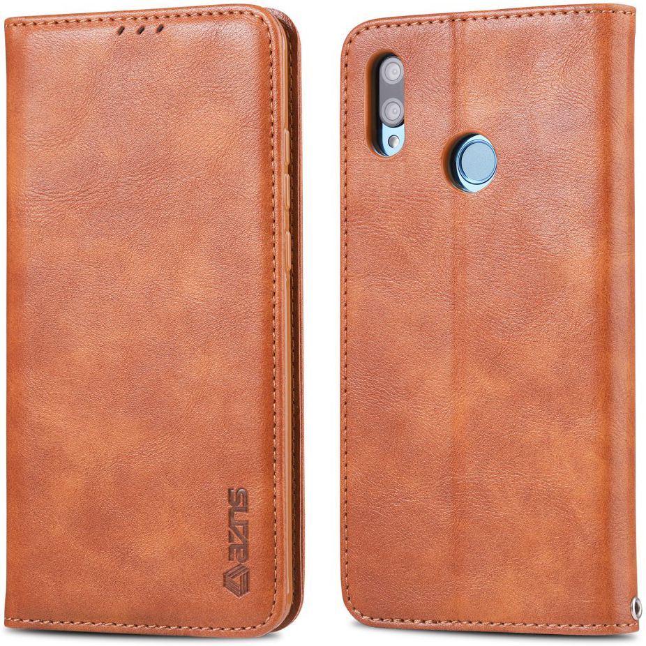 AZNS Retro Huawei Y7 (2019) Portemonnee Stand Hoesje Bruin afbeelding 4