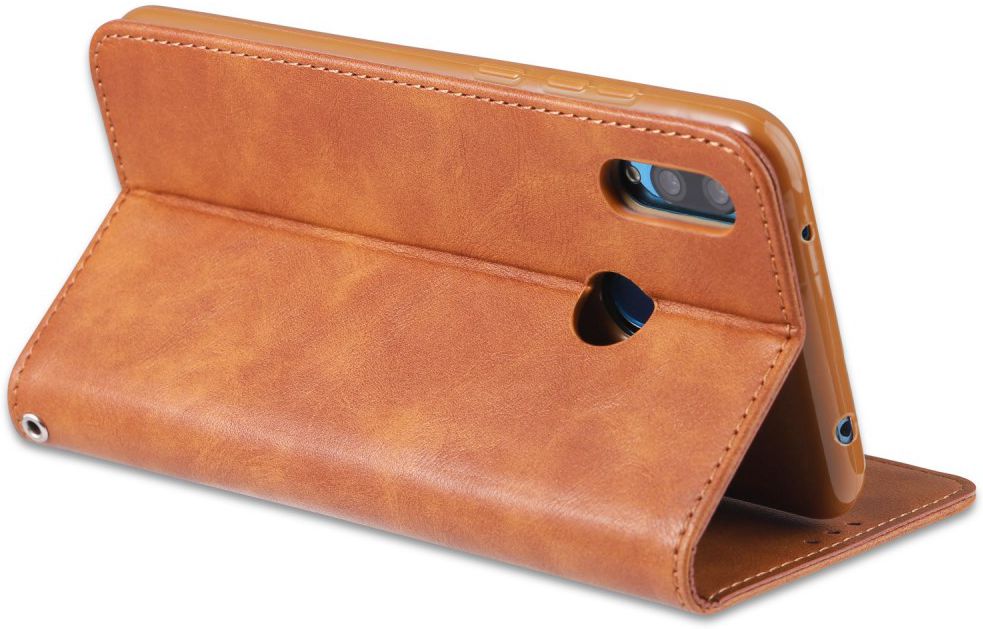 AZNS Retro Huawei Y7 (2019) Portemonnee Stand Hoesje Bruin afbeelding 7