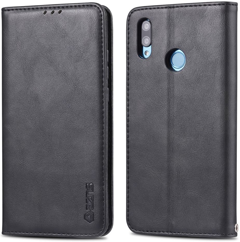 AZNS Retro Huawei Y7 (2019) Portemonnee Stand Hoesje Zwart afbeelding 4