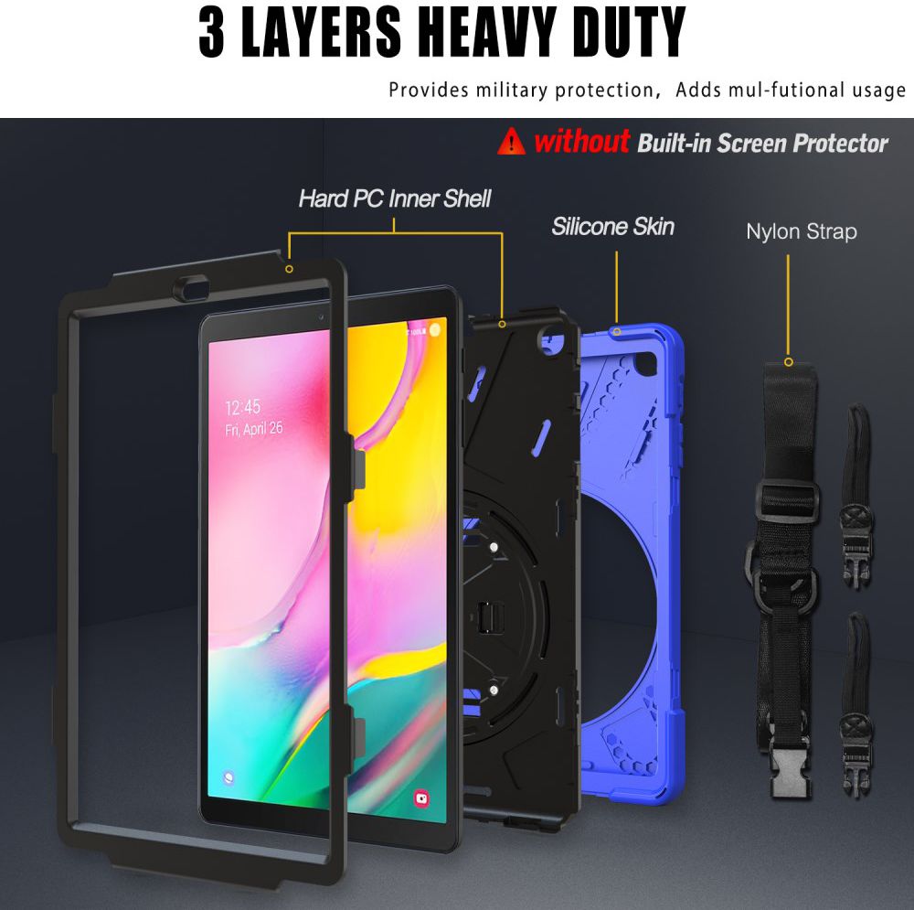 Samsung Galaxy Tab A 10.1 (2019) Hybride Kickstand Hoesje Blauw afbeelding 2