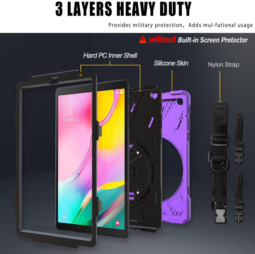 Samsung Galaxy Tab A 10.1 (2019) Hybride Kickstand Hoesje Paars afbeelding 2