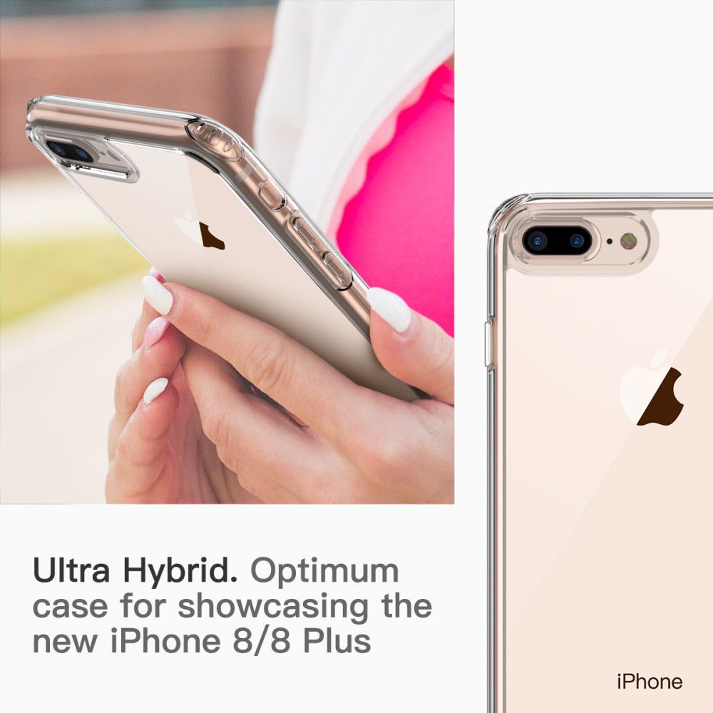 Apple iPhone 8 Plus Hybride Acryl Hoesje Transparant afbeelding 5