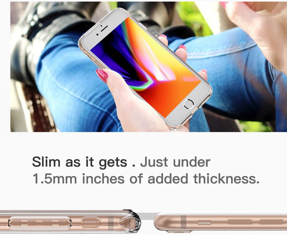 Apple iPhone 8 Plus Hybride Acryl Hoesje Transparant afbeelding 6