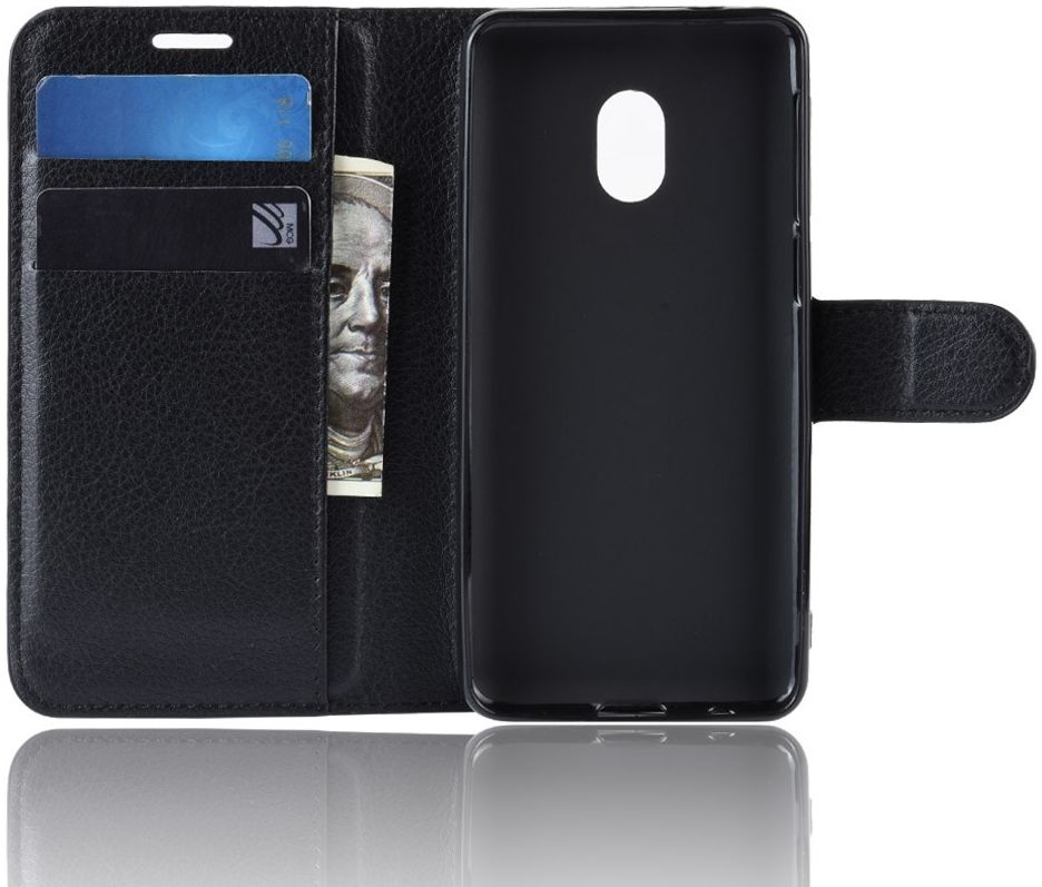 Alcatel 1C 2019 Portemonnee Hoesje Lychee Zwart afbeelding 6
