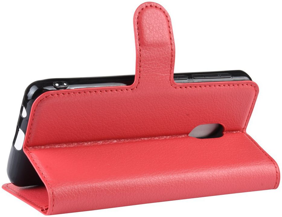 Alcatel 1C 2019 Portemonnee Hoesje Lychee Rood afbeelding 3