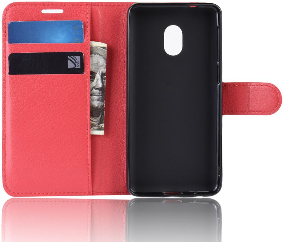 Alcatel 1C 2019 Portemonnee Hoesje Lychee Rood afbeelding 6