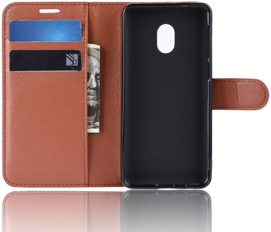 Alcatel 1C 2019 Portemonnee Hoesje Lychee Bruin afbeelding 6