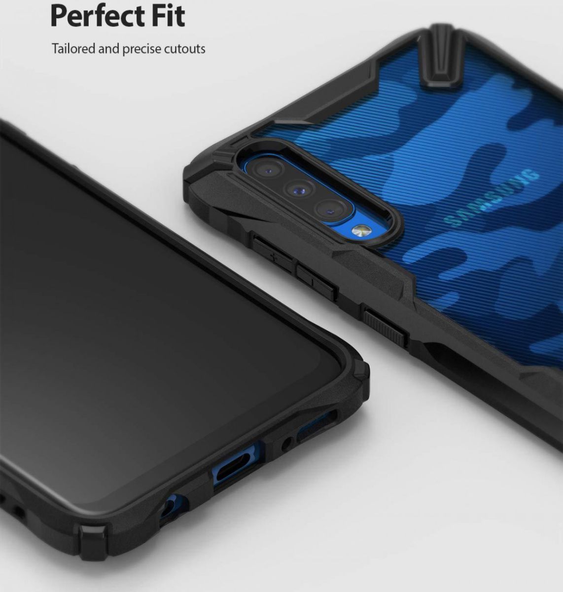 Ringke Fusion X Samsung Galaxy A50 Hoesje Camo Zwart afbeelding 4