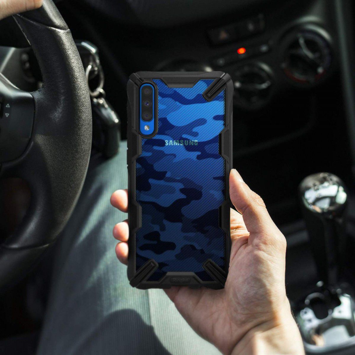 Ringke Fusion X Samsung Galaxy A50 Hoesje Camo Zwart afbeelding 7