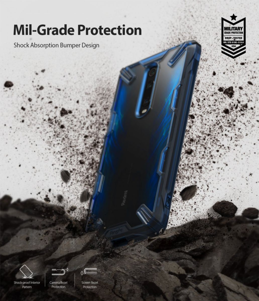 Ringke Fusion X Xiaomi Redmi Mi 9T Hoesje Blauw afbeelding 2