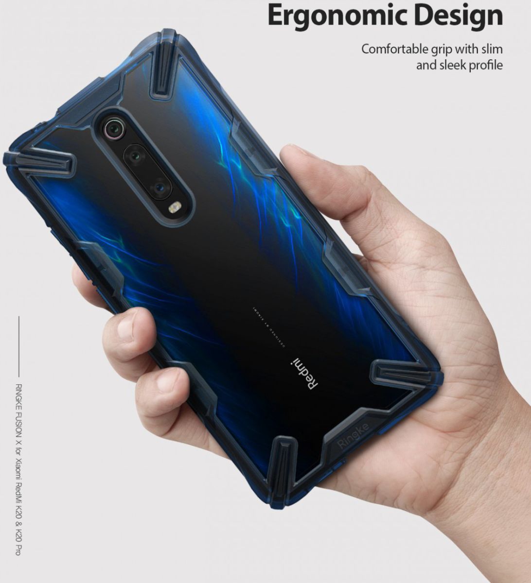 Ringke Fusion X Xiaomi Redmi Mi 9T Hoesje Blauw afbeelding 4
