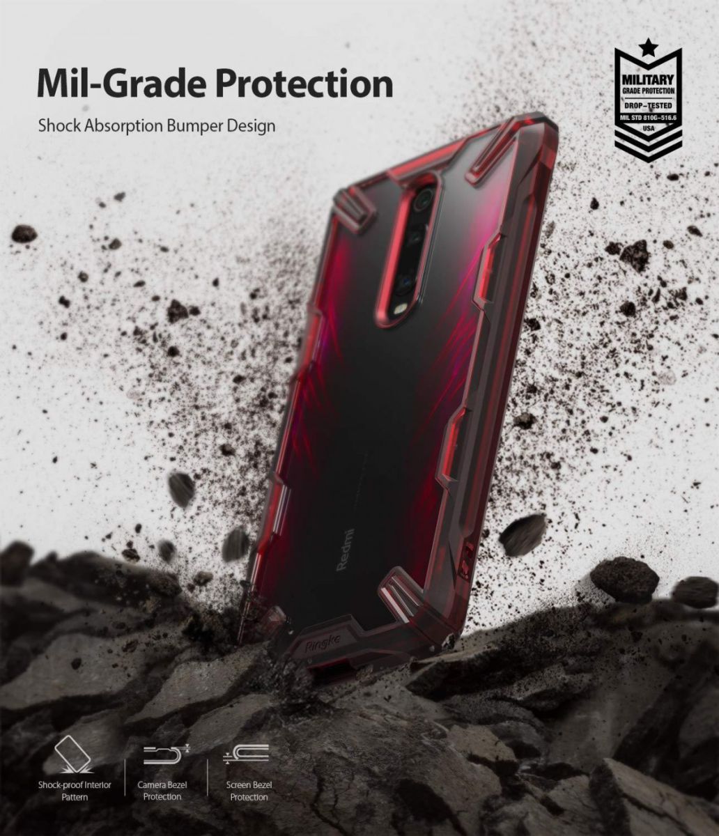 Ringke Fusion X Xiaomi Redmi Mi 9T Hoesje Rood afbeelding 3