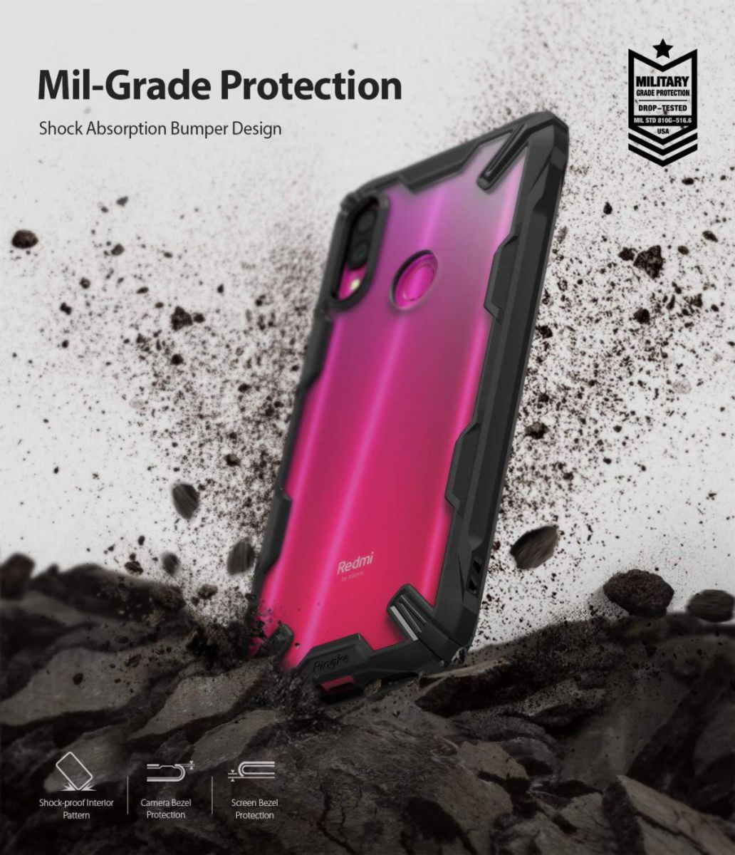 Ringke Fusion X Xiaomi Redmi Note 7 Hoesje Zwart afbeelding 4