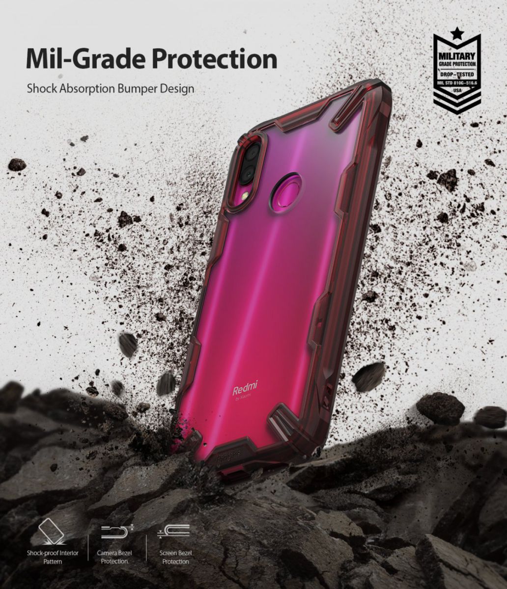 Ringke Fusion X Xiaomi Redmi Note 7 Hoesje Rood afbeelding 4