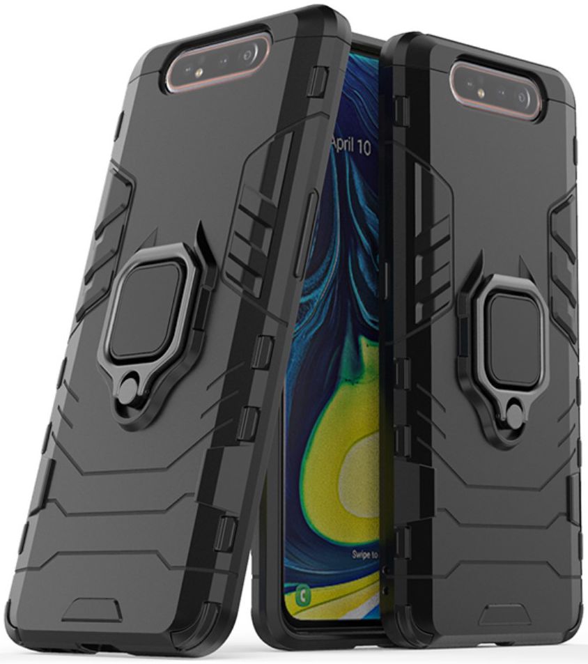 Samsung Galaxy A80 Hybride Hoesje met Kickstand Zwart afbeelding 1