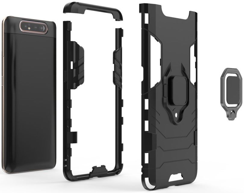Samsung Galaxy A80 Hybride Hoesje met Kickstand Zwart afbeelding 2