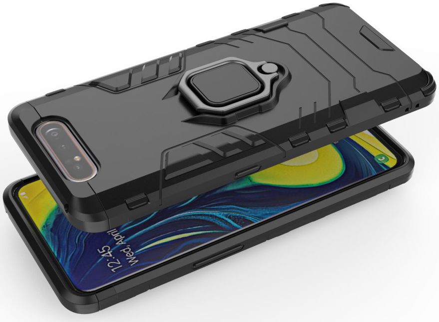 Samsung Galaxy A80 Hybride Hoesje met Kickstand Zwart afbeelding 5