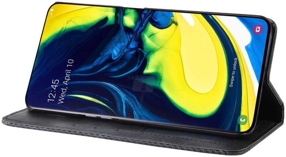 Samsung Galaxy A80 Vintage Portemonnee Hoesje Zwart afbeelding 3