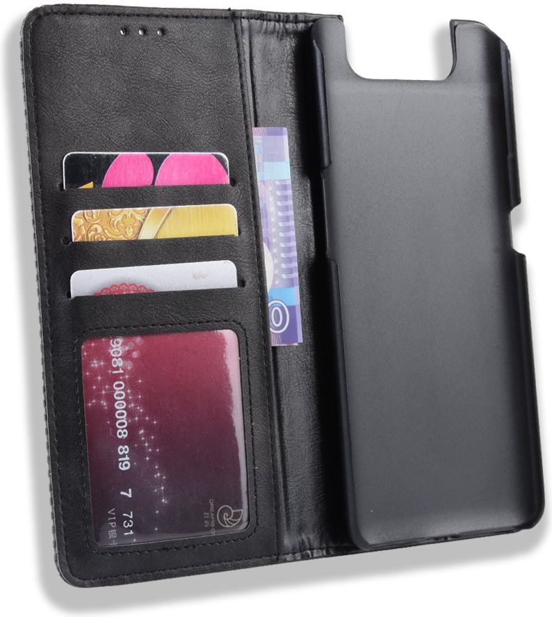Samsung Galaxy A80 Vintage Portemonnee Hoesje Zwart afbeelding 4
