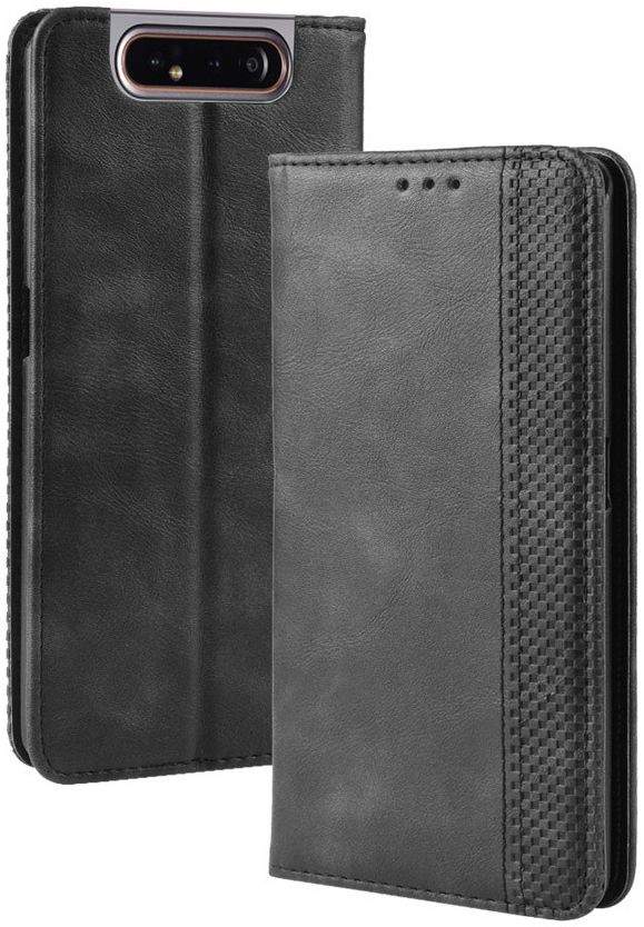 Samsung Galaxy A80 Vintage Portemonnee Hoesje Zwart afbeelding 8